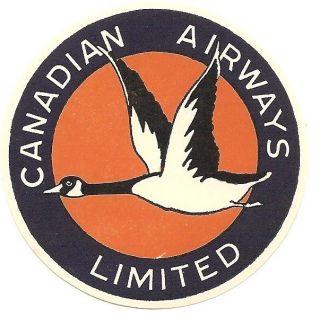 Vintage Canadian Airways Limited Luggage Label