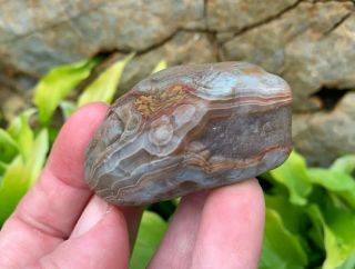 Lake Superior Agate 2.  4 ounce Gray with Colorful Banding Agate 3