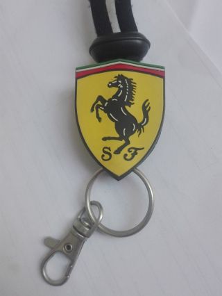 Scuderia Ferrari Sf Logo Auto Race Car Key Ring Chain Souvenir Ad Italy Italia
