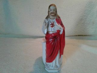 Vintage Jesus Ceramic Planter Artmark Japan Scared Heart 8 " Religious Catholic