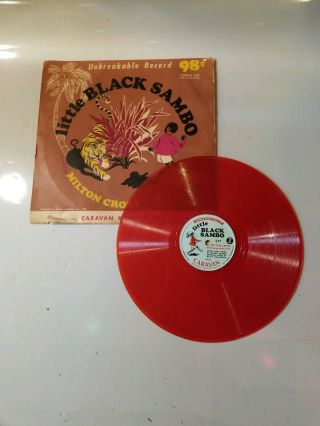 1948 Little Black Sambo Album Record,  Jacket Sleeve Caravan Records Americana