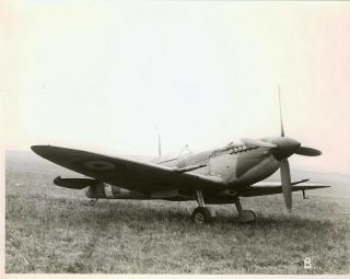 Large & Fine Official Photograph Of A Spitfire At Boscombe Down