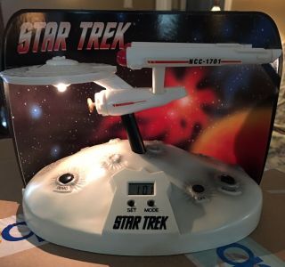 Star Trek Enterprise Ncc - 1701 Alarm Clock Light & Sound 1993 Top Banana