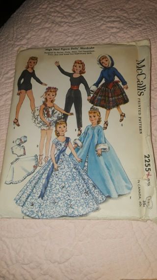 Vintage 1958 Mccalls 2255 Sewing Pattern 15 " Doll Clothes Cindy,  Etc Complete