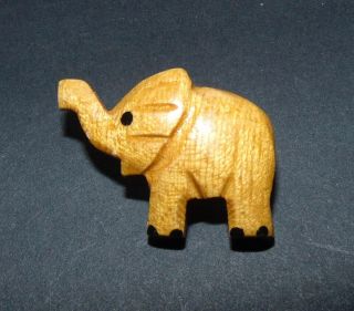 Realistic Wooden Elephant Button 405