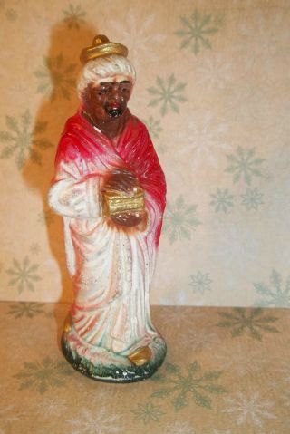 Vintage Nativity Standing Wise Man Figure Chalk Ware C655
