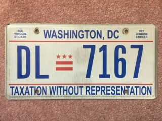 Washington Dc Taxation License Plate Tag - Dl 7167