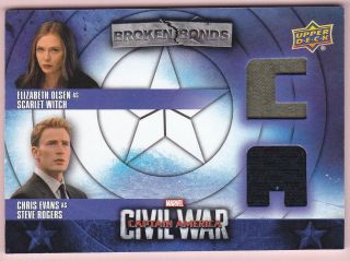 Elizabeth Olsen Chris Evans 2016 Captain America Civil War Dual Relic