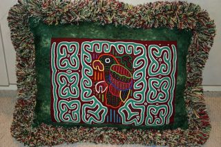 Kuna Abstract Traditional Art Mola Hand stitched Applique Shaman Nuchu Faces 80B 8