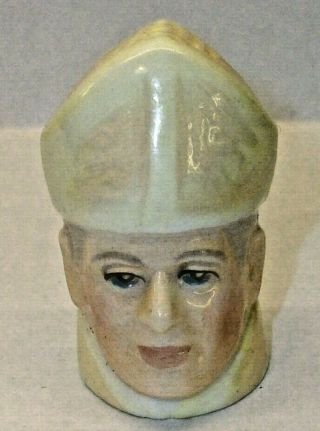 A Francesca Hand Painted Character Head Bone China Thimble - - Pope John Paul Ii - -