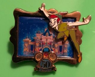 Disney Peter Pan Happiest Homecoming On Earth Disneyland 50th Anniversary 3d Pin