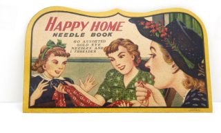Happy Home Needle Book - Complete With All 60 Gold Eye Needles & Threader