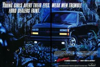 1990 Chevrolet 454ss Truck 2 - Page Advertisement Print Art Car Ad D218