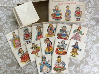 Vintage Dolls Of Many Lands Correspondence Notes - Incomplete Box With 13 Cards