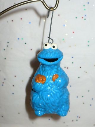 Vintage Christmas Sesame Street Plaster Cookie Monster Tree Ornament Korea