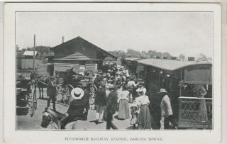 Vintage Postcard Q.  I.  T.  Bureau Pittsworth Railway Station 1900s