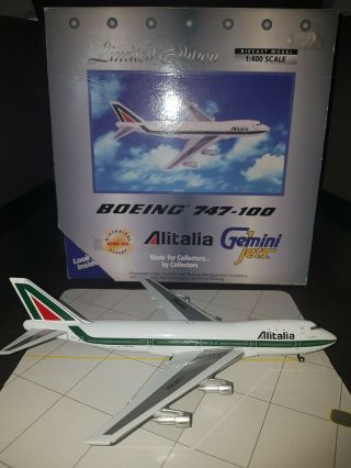 Gemini Jets 1:400 Alitalia I - Dema Boeing 747 - 200 Model Aircraft Big Bird