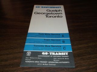 September 1976 Go Transit Government Of Ontario Guelph Toronto Timetable 4