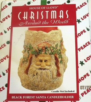House Of Lloyd Christmas Around The World Black Forest Santa Candleholder Vtg