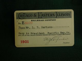 1901 Chicago & Eastern Illinois Railroad Company Co.  Frank Pass
