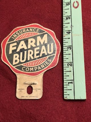 Vintage Farm Bureau Insurance Agriculture Pennsylvania License Plate Topper Sign