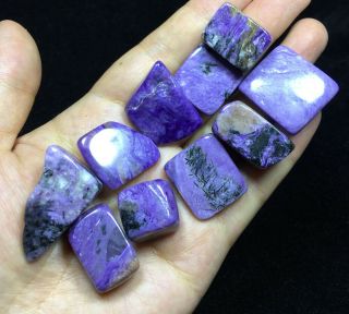94gNew Gemmy Natural TOP GEM GRADE Purple Charoite Crystal Polished Healing9 2