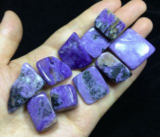 94gNew Gemmy Natural TOP GEM GRADE Purple Charoite Crystal Polished Healing9 3