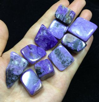 94gNew Gemmy Natural TOP GEM GRADE Purple Charoite Crystal Polished Healing9 4