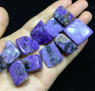 94gNew Gemmy Natural TOP GEM GRADE Purple Charoite Crystal Polished Healing9 5