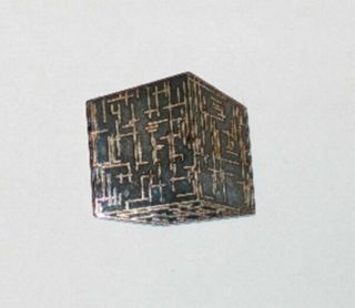 Star Trek: The Next Generation Borg Cube Ship Die - Cut Cloissone Metal Pin