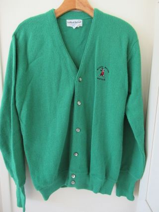Vintage Mickey Mouse Golf Club Cardigan Sweater La Mode Du Golf Walt Disney Prod