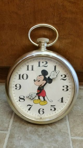 Vintage Mickey Mouse Wall Clock,  Welby By Elgin Pocket Watch Style.