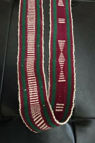 Vintage Navajo Native American Hand Loom Woven Wool Ceremonial Sash Belt 63 "