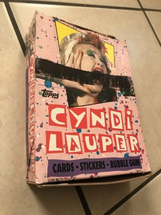 Vintage Topps Cindy Lauper Trading Card Box 36 Packs 1985