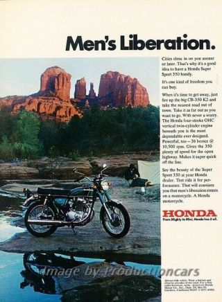 1971 Honda Cb - 350 Motorcycle Bike Advertisement Print Art Ad J809