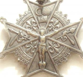 Passion Of Christ & Our Lady Of Joy - Splendid Antique Cross Medal Pendant