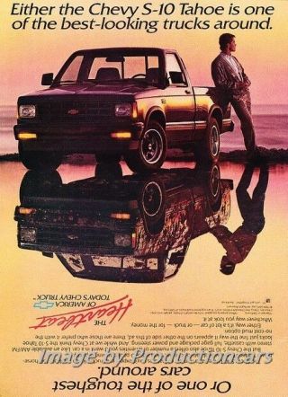 1989 Chevrolet S - 10 Tahoe Truck - Advertisement Print Art Car Ad J722