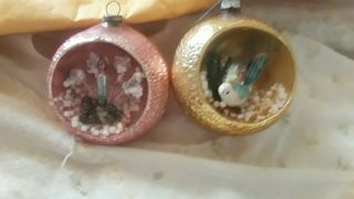 2 Vintage Christmas Tree Ornament Balls.