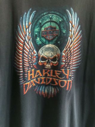 Harley Davidson Los Angeles California Skull Flames T - Shirt Xxl Made In Usa
