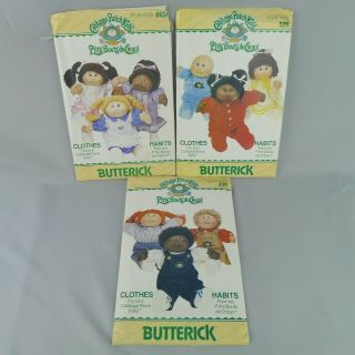 3 Cabbage Patch Kids Doll Clothing Sewing Patterns Butterick 329 330 6934 Uncut
