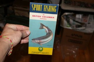 1959 British Columbia Sport Fishing Province - Issued Vintage Road Map Highway