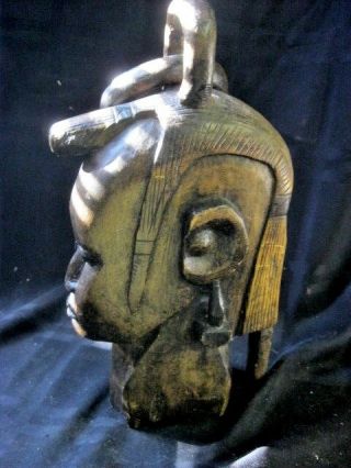 Hand Carved Ethnic Tribal Head Sculpture