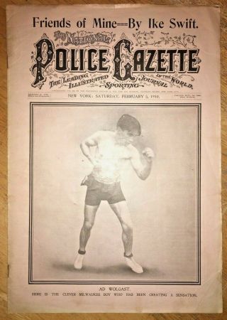 Vtg Sporting Newspaper The National Police Gazette Saturday Feb 5,  1910 York