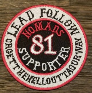 Red & White Support Patch Biker Motorcycle Patch Nomads 81 Supporter