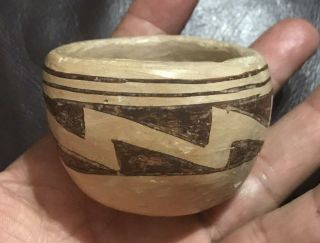 Estate Old Hopi Pueblo Indian Pottery Miniature Polychrome Bowl 2