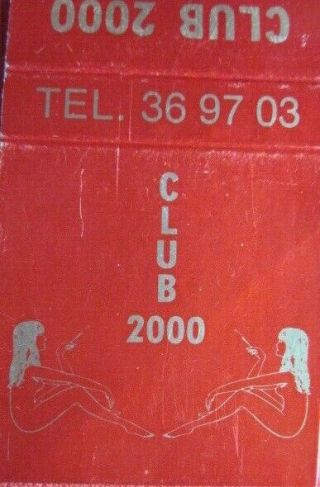 Girlie Club 2000 (girlies Sitting) Pegomas Luxembg Matchcover