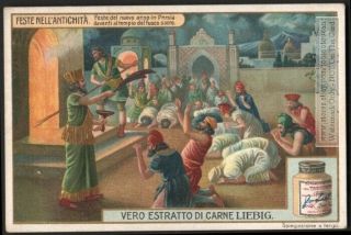 Ancient Persian Zoroastrian Year Religious Ceremony C1908 Trade Ad Card