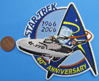 Patch Vtg Star Trek Tos - 40th Anniversary - 1966 - 2006 U.  S.  S.  Enterprise - 4 "