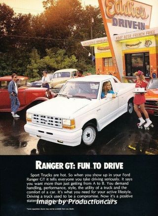 1990 1991 Ford Ranger Gt Truck Advertisement Print Art Car Ad J667