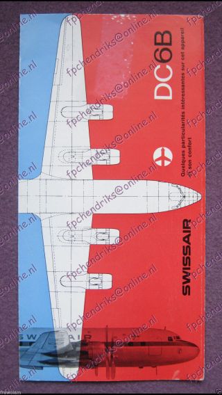 Introduction Fold Out Brochure - Swissair Dc - 6 - French 6 Panels 1956